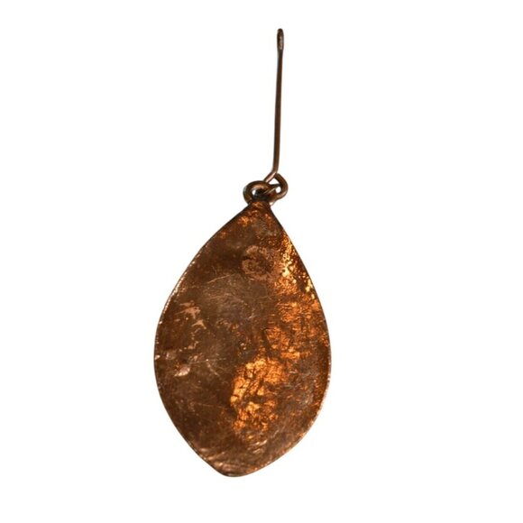 Vintage Embossed Copper Teardrop Pendant With African Profile Design - Picture 4 of 7